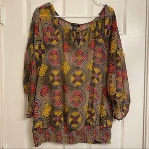 Multicolored Sheer Top